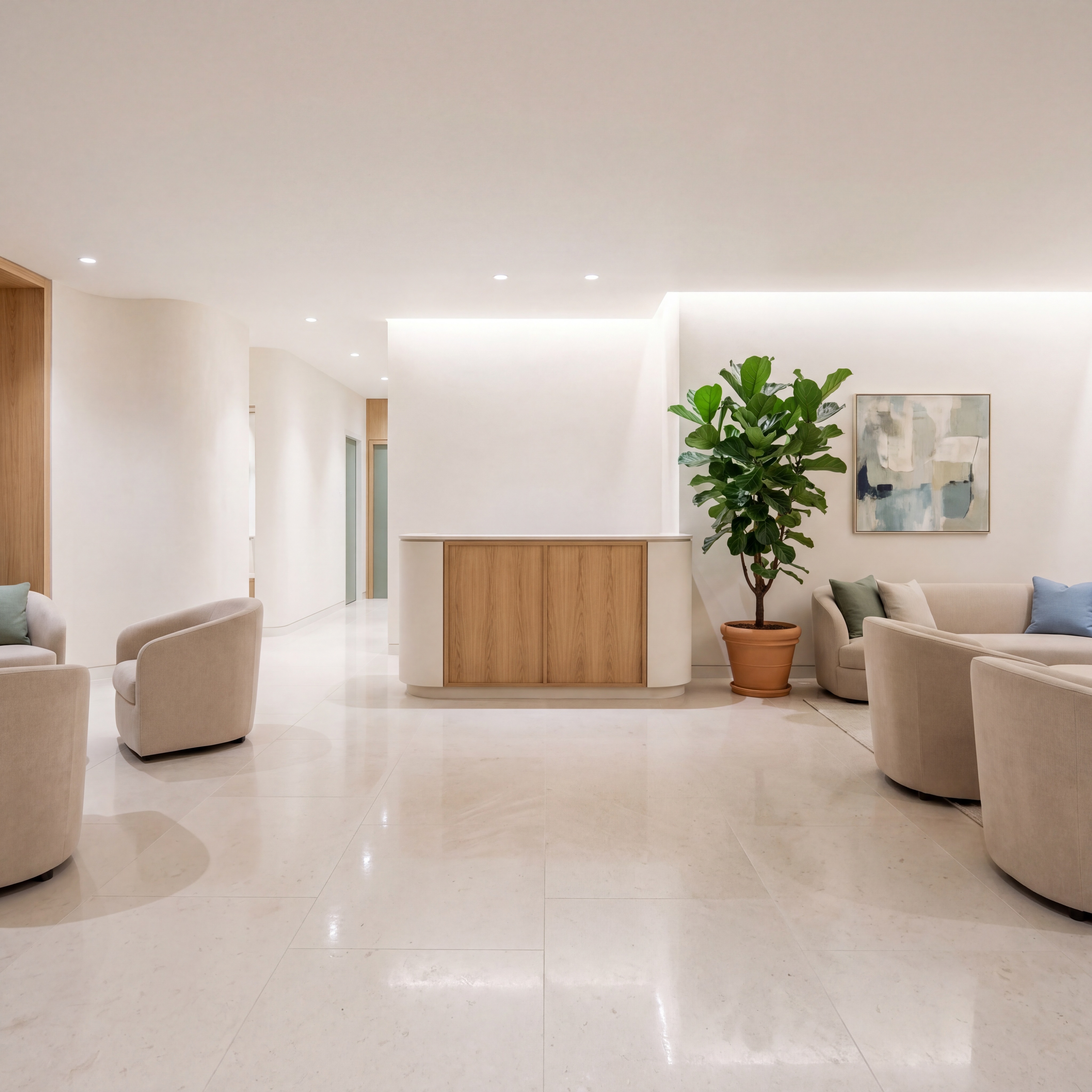 Modern spotless clinical-grade interior kept consistently clean by Klass Cleaning